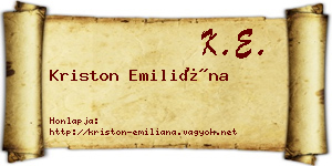 Kriston Emiliána névjegykártya